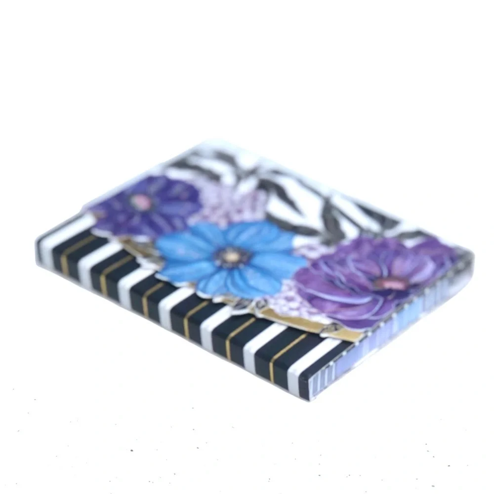 Pictura Sienna's Garden Collection Black Stripe Garden Embossed Purse Note Pad